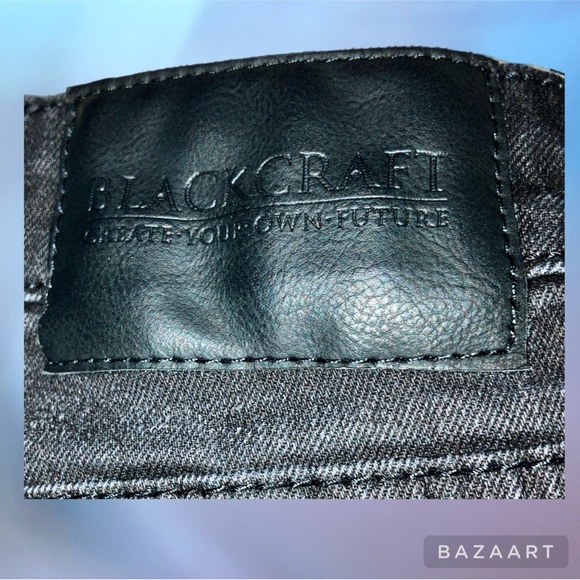 ☔️ Blackcraft Pentagram Zipper Black Coated Skinny Jeans - Picture 13 of 13